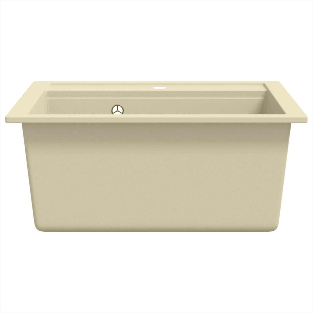144856 vidaXL Granite Kitchen Sink Single Basin Beige