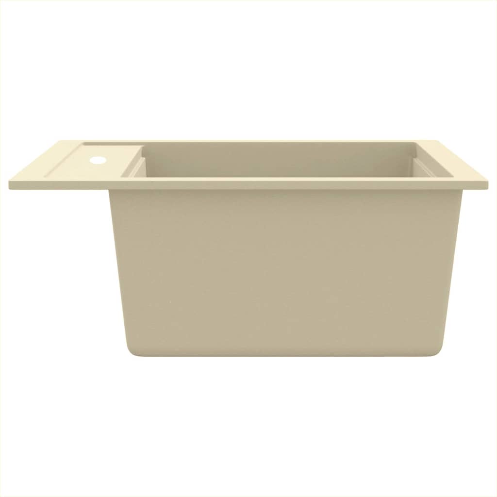 144856 vidaXL Granite Kitchen Sink Single Basin Beige