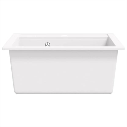 144857 vidaXL Granite Kitchen Sink Single Basin White