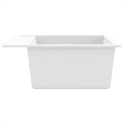 144857 vidaXL Granite Kitchen Sink Single Basin White