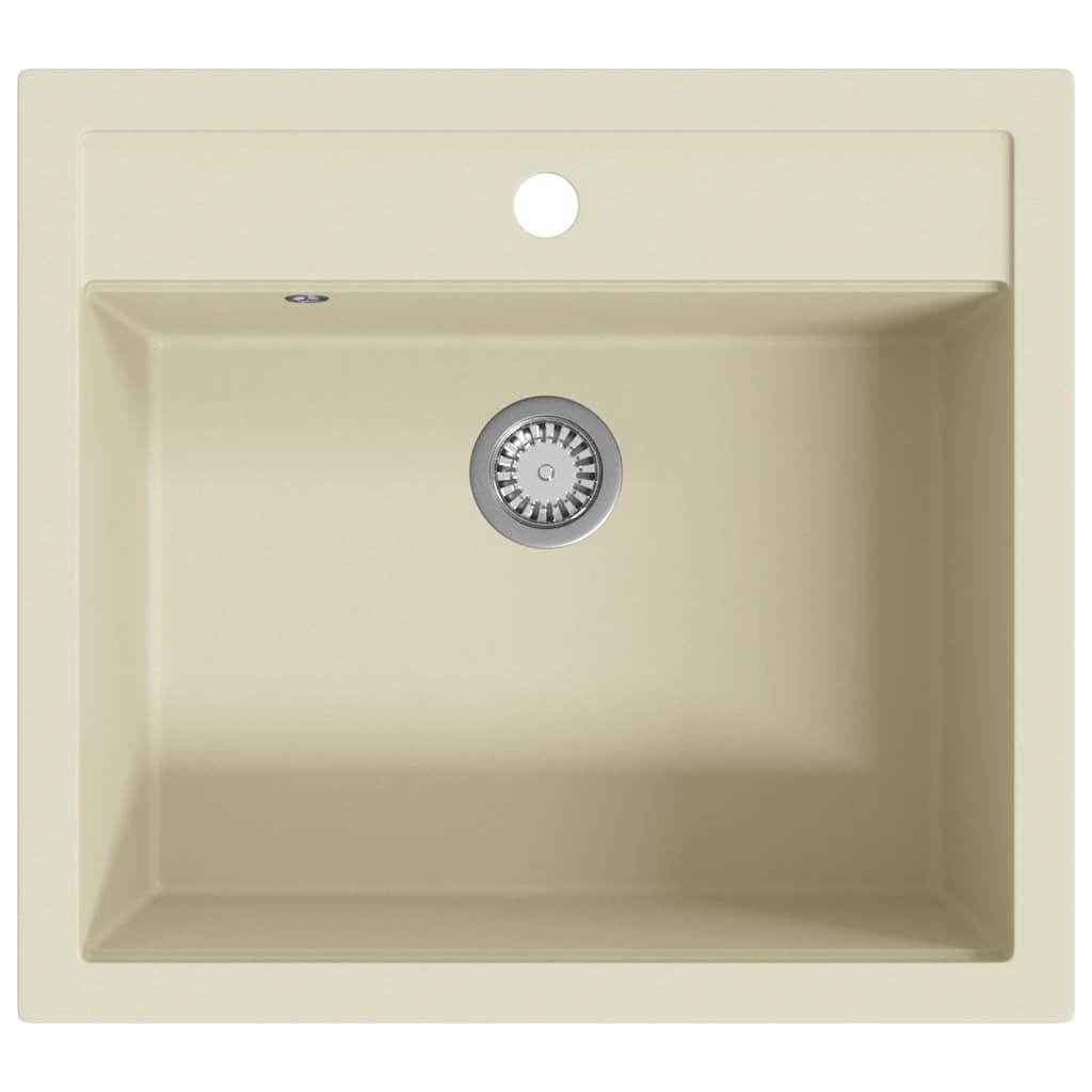 144862 vidaXL Granite Kitchen Sink Single Basin Beige