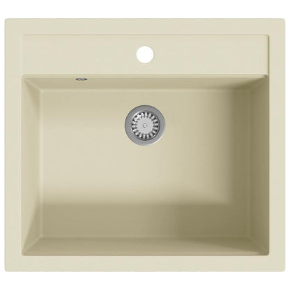 144862 vidaXL Granite Kitchen Sink Single Basin Beige