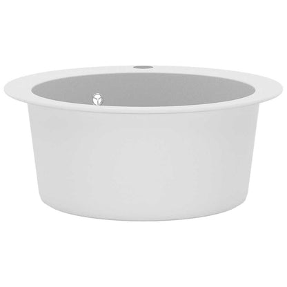 Granite Kitchen Sink Single Basin Round White