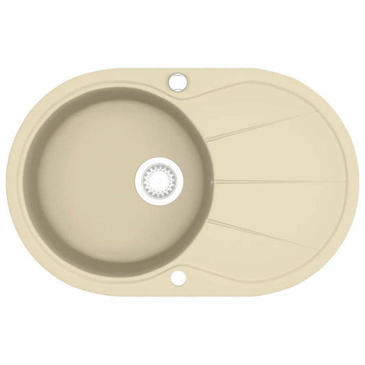 Granite Kitchen Sink Single Basin Oval Beige