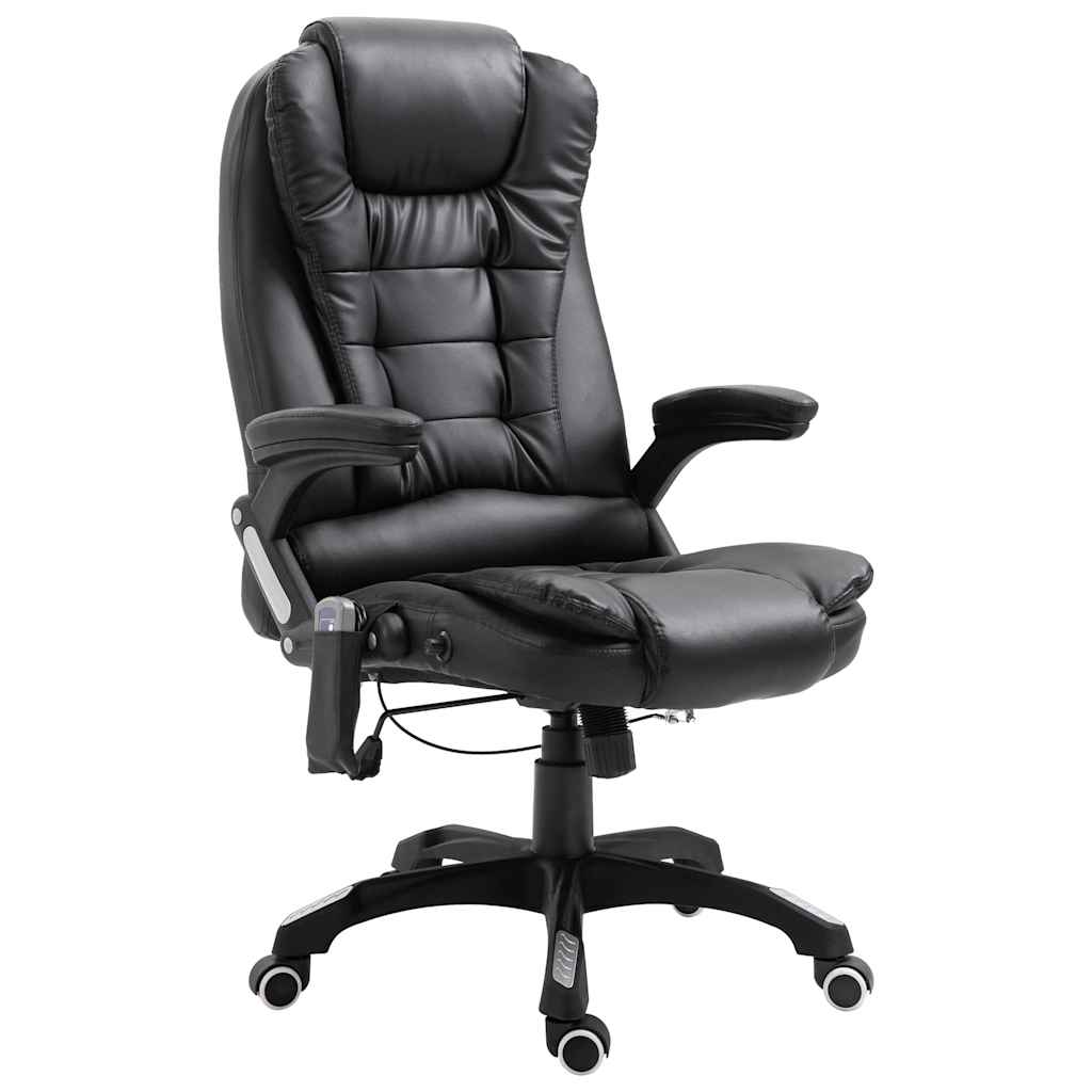 20235 vidaXL Massage Office Chair Black Faux Leather