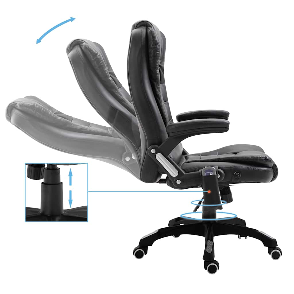 20235 vidaXL Massage Office Chair Black Faux Leather