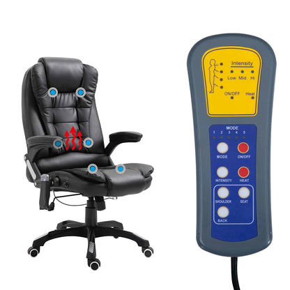 20235 vidaXL Massage Office Chair Black Faux Leather