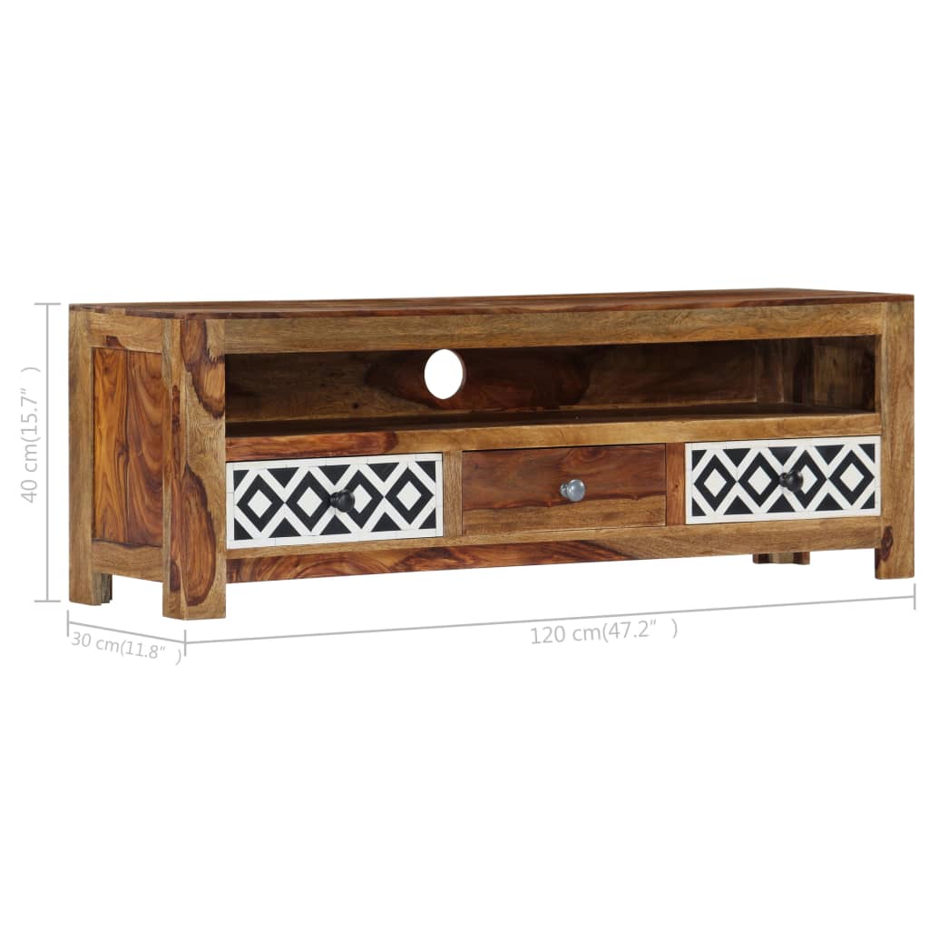 TV Stand 47.2"x11.8"x15.7" Solid Wood Acacia