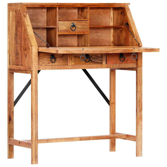 Writing Desk | Brown | Solid Acacia wood | Medium | Desk | Rectangular