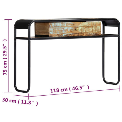 vidaXL Console Table Multicolour Solid reclaimed wood, powder-coated steel