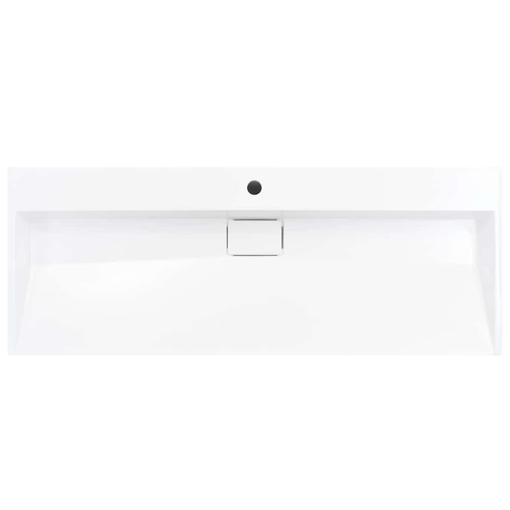 Wash Basin 120x46x11 cm Mineral Cast/Marble Cast White