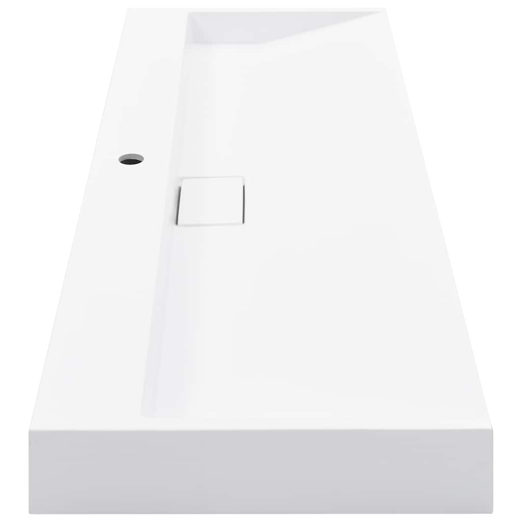 Wash Basin 120x46x11 cm Mineral Cast/Marble Cast White