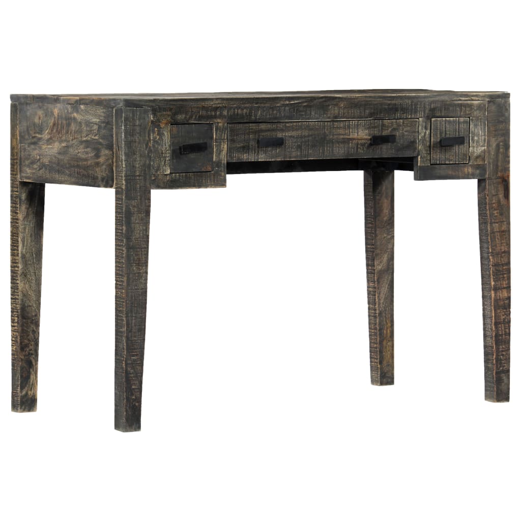 Desk Black 110x50x75 cm Solid Mango Wood