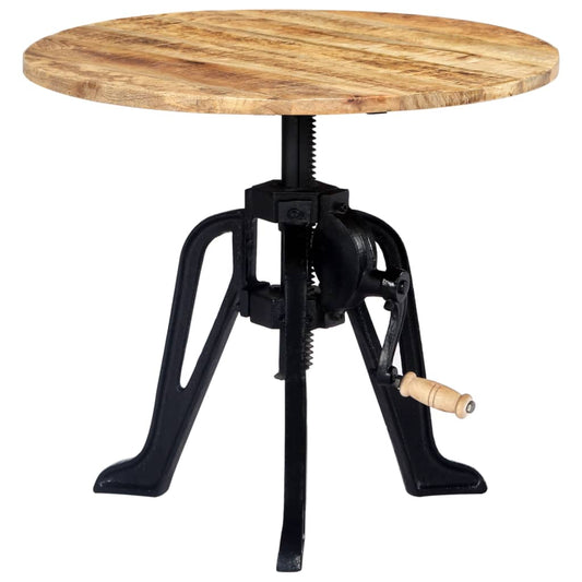 Side Table | Brown, Black | Solid mango wood, Cast iron | 60 cm Diameter