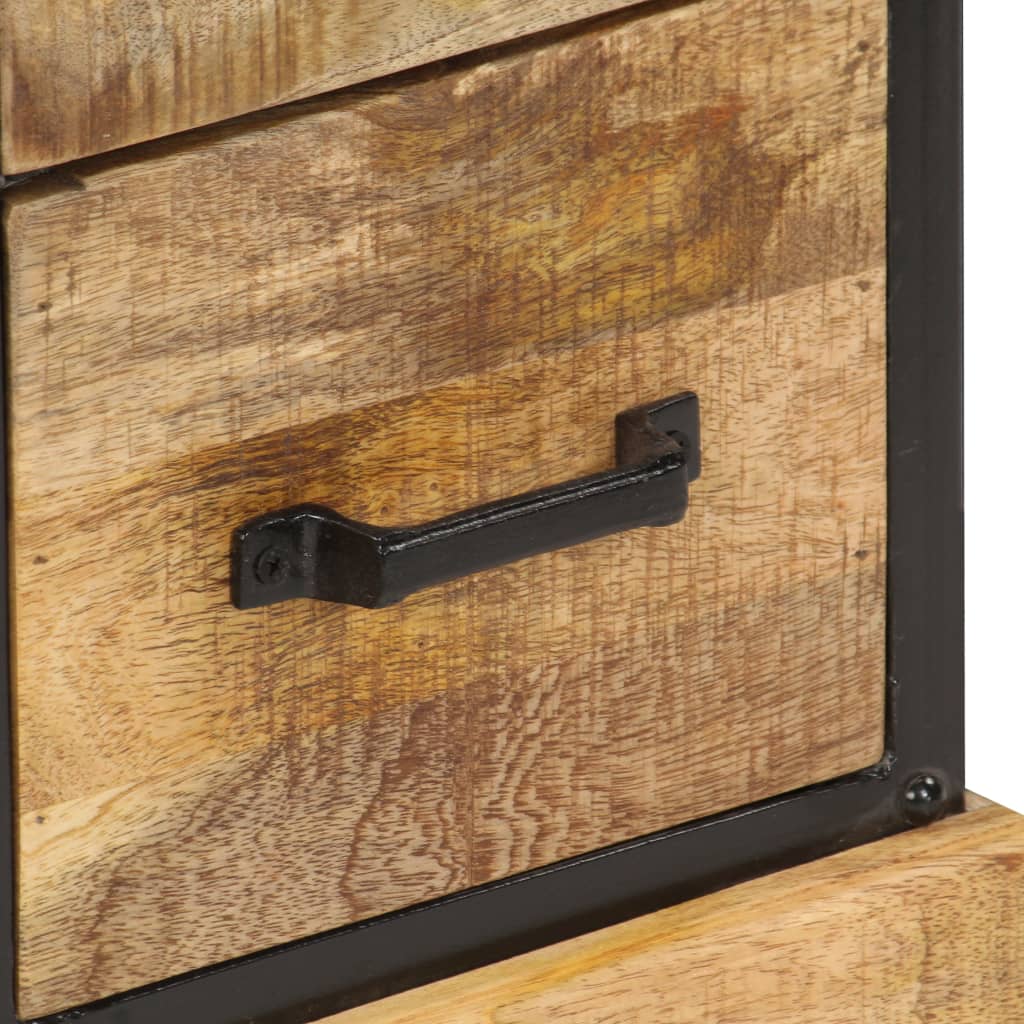 vidaXL Sideboard Brown and Black Solid Mango Wood and Powder-Coated Iron