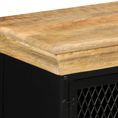vidaXL Sideboard Brown and Black Solid Mango Wood and Powder-Coated Iron