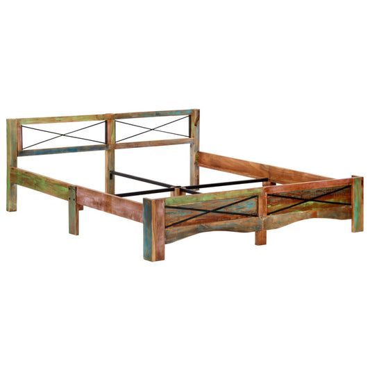 Bed Frame Mixed colors due to reclaimed wood Solid Reclaimed Wood