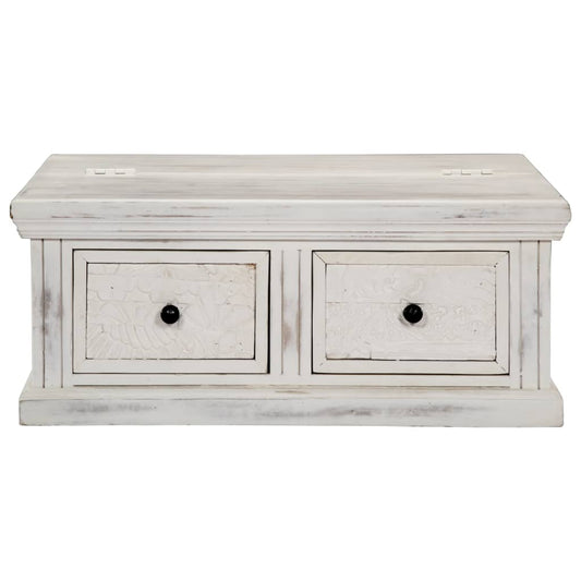 Coffee Table | White | Solid Mango Wood | 70 cm x 70 cm x 30 cm