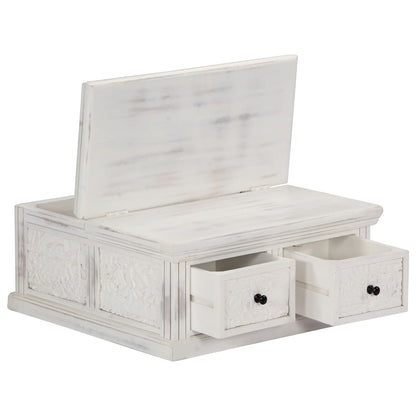 Coffee Table White 70x70x30 cm Solid Mango Wood