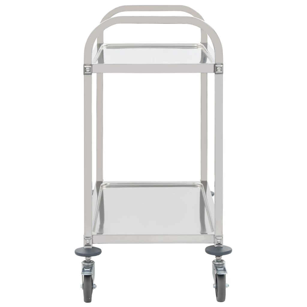 2-Tier Kitchen Trolley 96.5x55x90 cm Stainless Steel