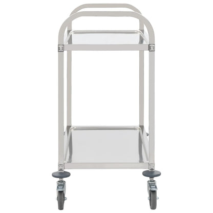 2-Tier Kitchen Trolley 96.5x55x90 cm Stainless Steel