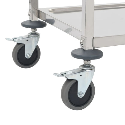 2-Tier Kitchen Trolley 96.5x55x90 cm Stainless Steel