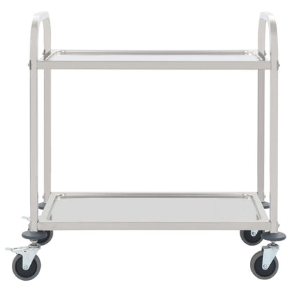 2-Tier Kitchen Trolley 95x45x83.5 cm Stainless Steel