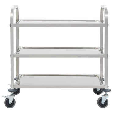 3-Tier Kitchen Trolley 96.5x55x90 cm Stainless Steel