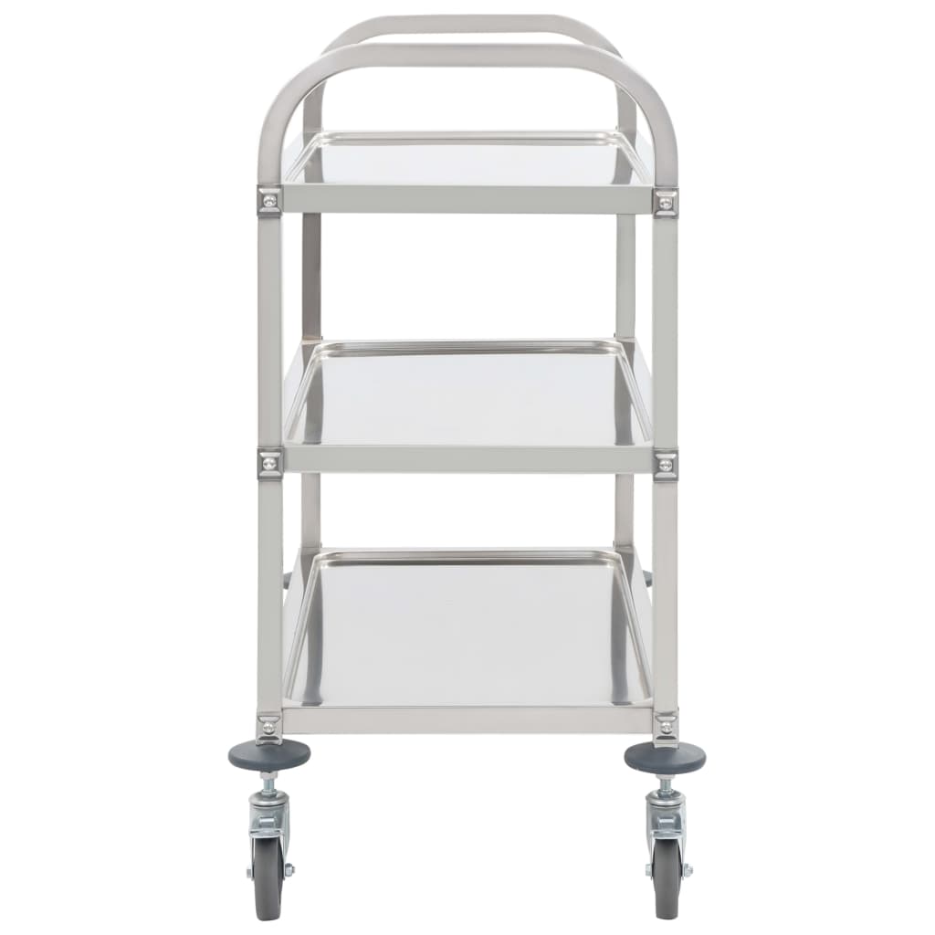 3-Tier Kitchen Trolley 96.5x55x90 cm Stainless Steel