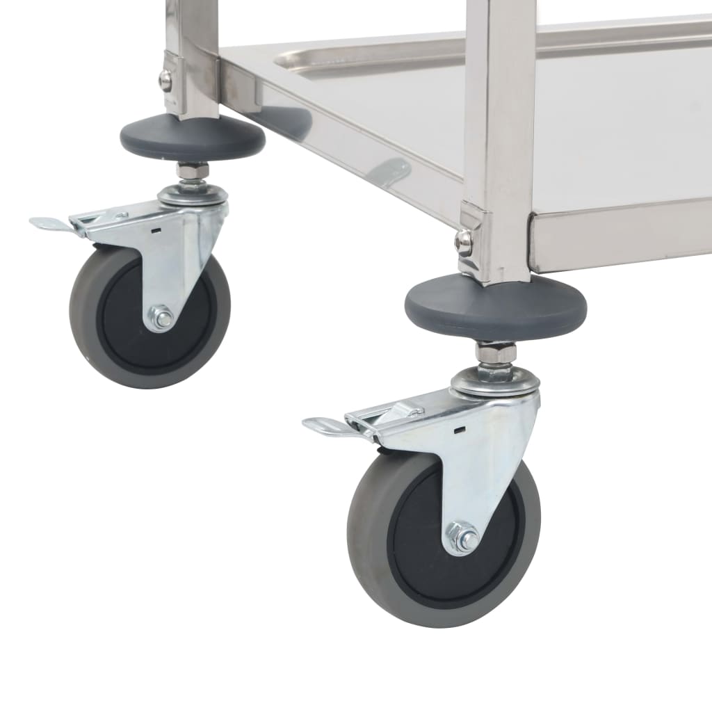 3-Tier Kitchen Trolley 96.5x55x90 cm Stainless Steel