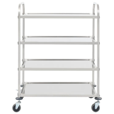 4-Tier Kitchen Trolley 107x55x125 cm Stainless Steel