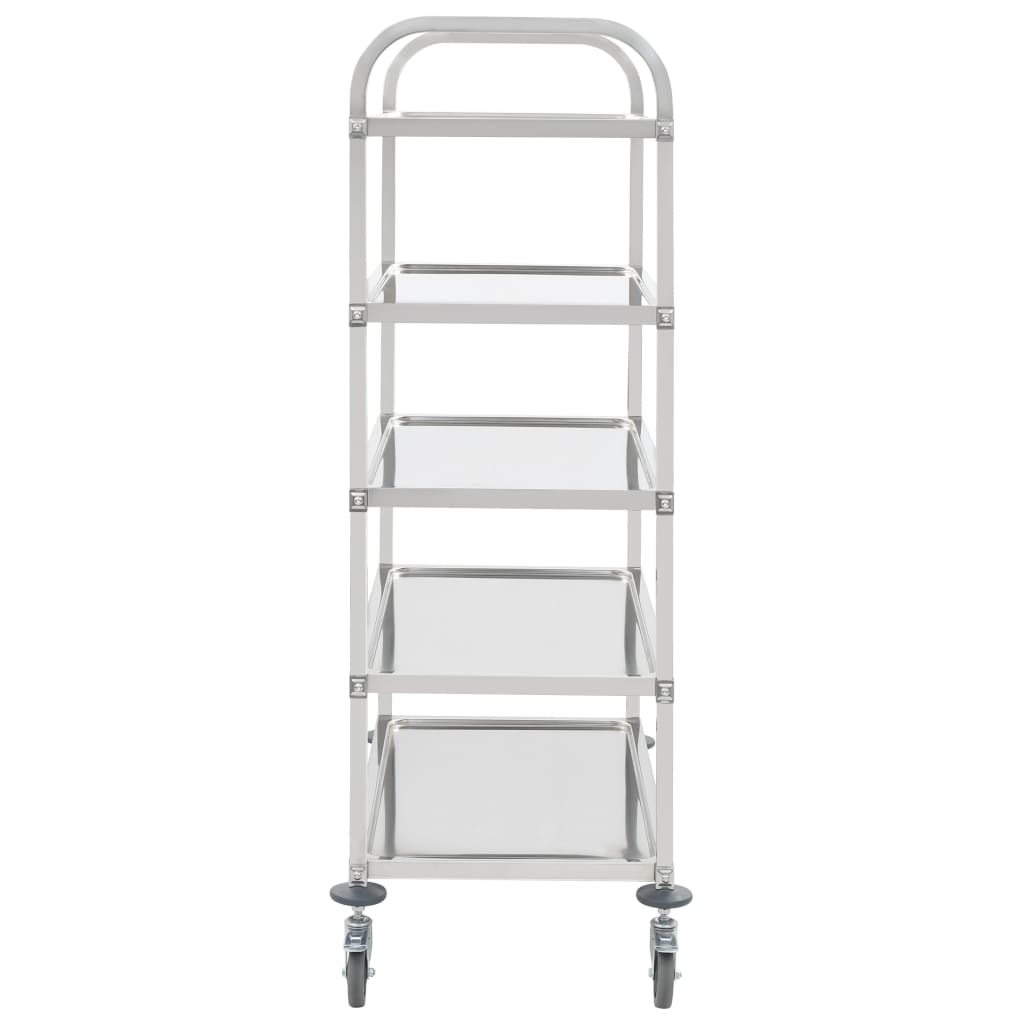 5-Tier Kitchen Trolley 107x55x147 cm Stainless Steel