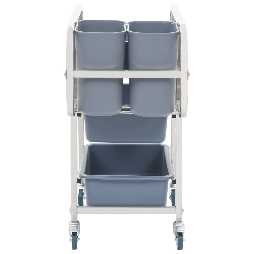 Kitchen Cart with Plastic Containers 82x43.5x92 cm