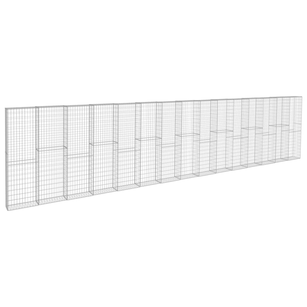Gabion Wall with Covers Galvanized Steel 354.3"x19.7"x78.7"