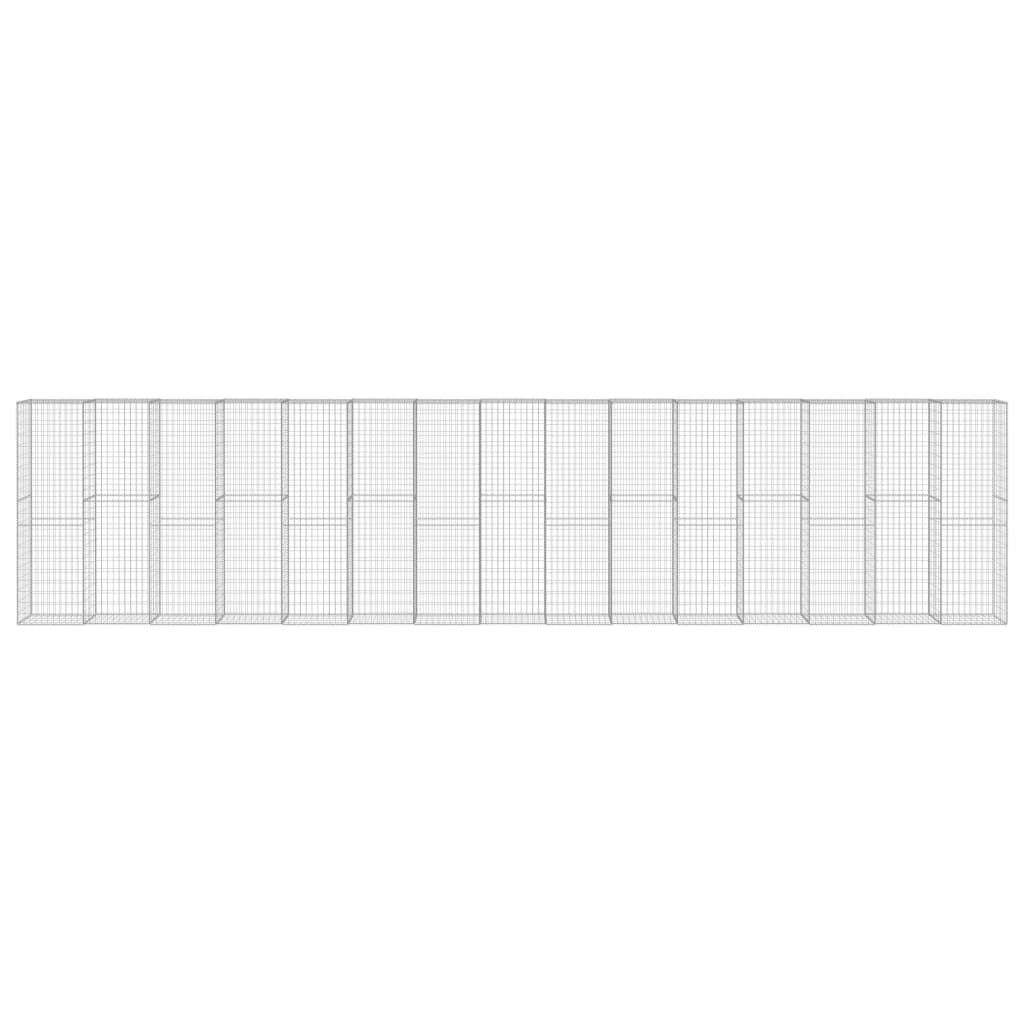 Gabion Wall with Covers Galvanized Steel 354.3"x19.7"x78.7"