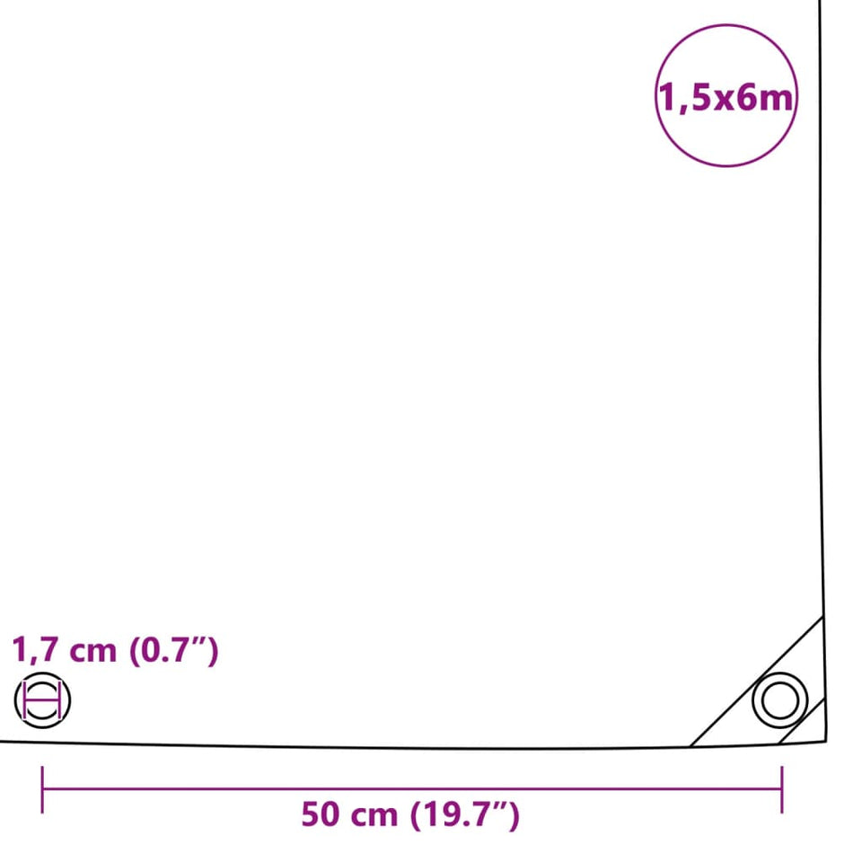 Tarpaulin 650 g/m² 1.5x6 m Grey