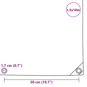 Tarpaulin 650 g/m² 1.5x10 m Grey