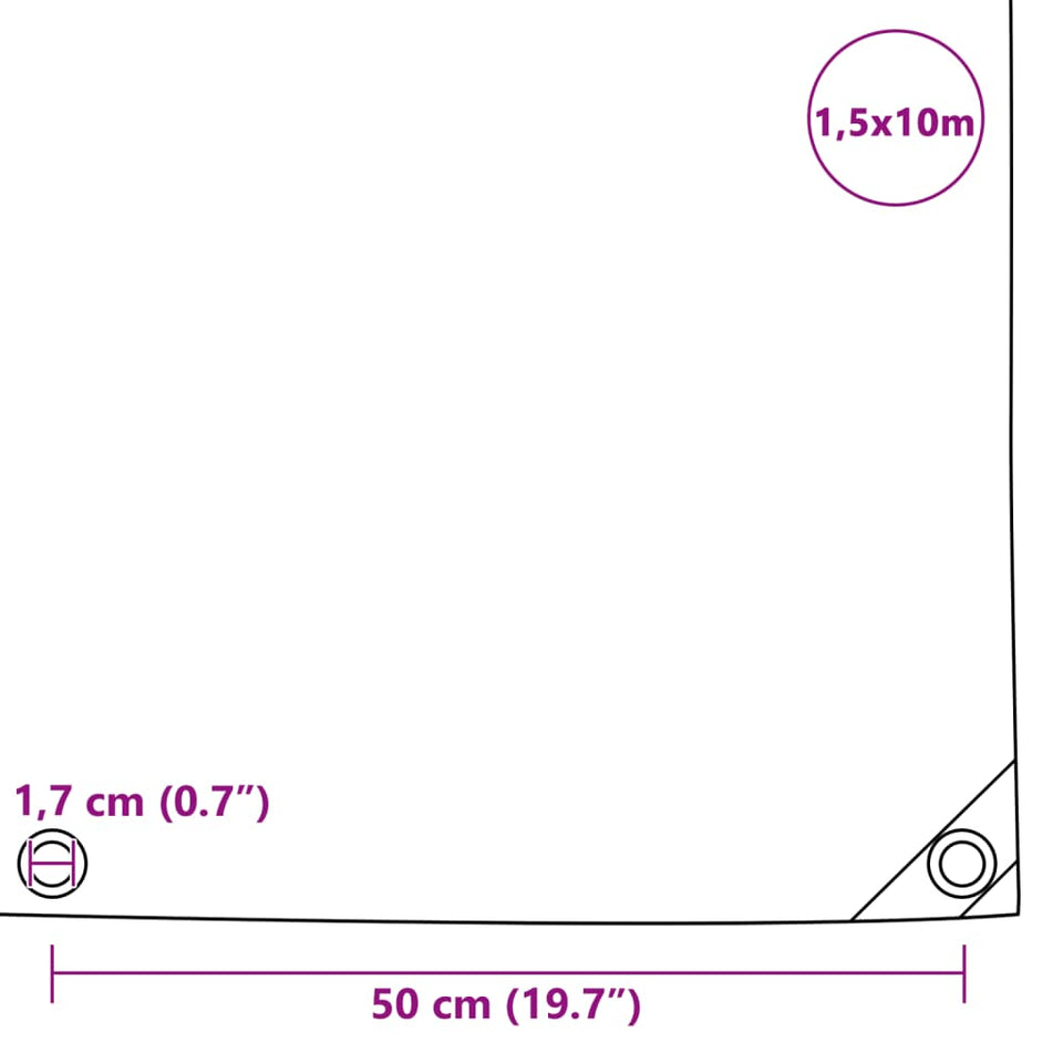 Tarpaulin 650 g/m² 1.5x10 m Grey