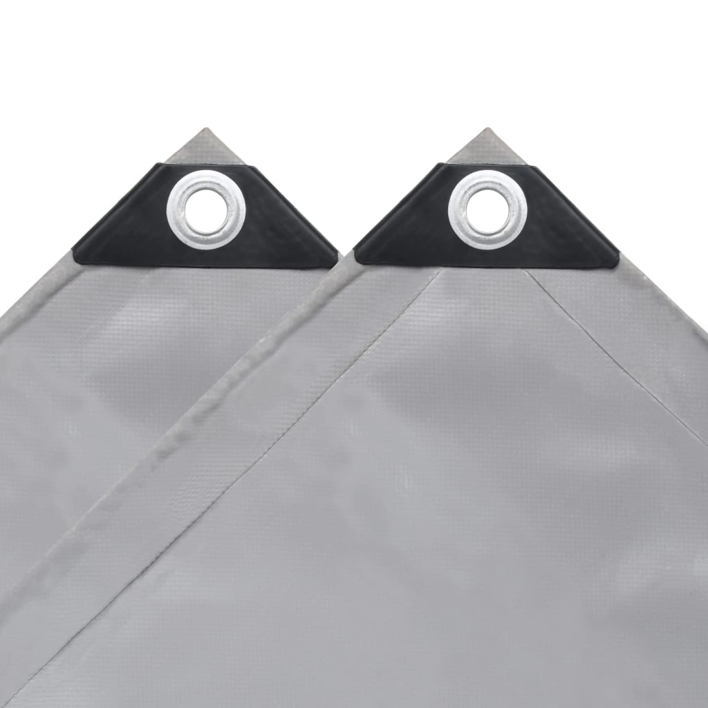 Tarpaulins Grey 5 x 6 m Canvas with PVC Coating