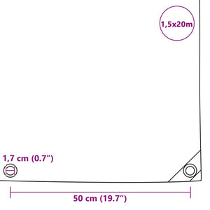 Tarpaulin 650 g/m² 1.5x20 m Green