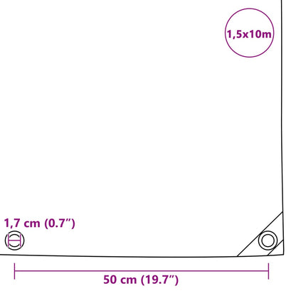 Tarpaulin 650 g/m² 1.5x10 m White