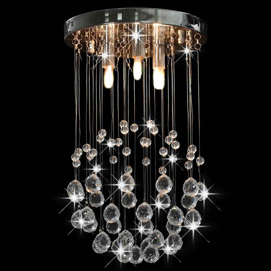 Ceiling Lamp | Silver and Transparent | Metal and Acrylic | Medium