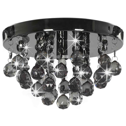 Chandelier | Black for lamp base, smoky beads