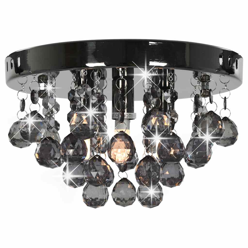 Chandelier | Black for lamp base, smoky beads