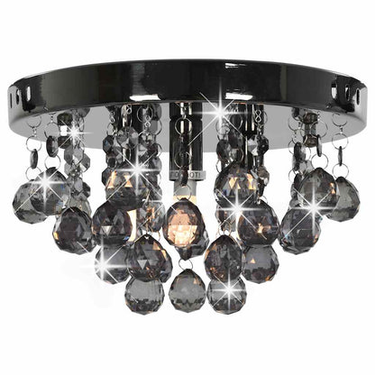 Chandelier | Black for lamp base, smoky beads