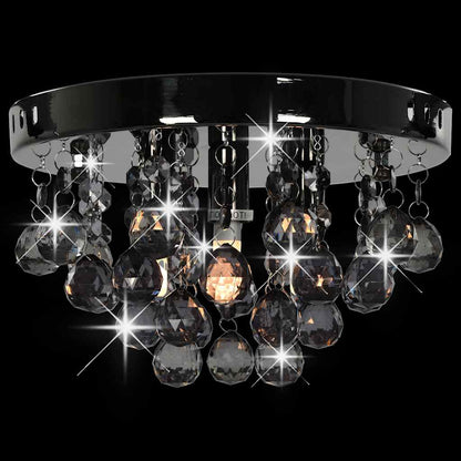 Chandelier | Black for lamp base, smoky beads