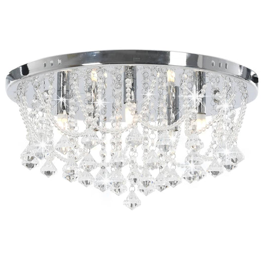 Ceiling Lamp | Silver, Transparent | Metal, Acrylic | Medium