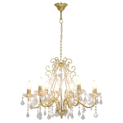 Chandelier | Golden, transparent | Metal, Acrylic | Medium