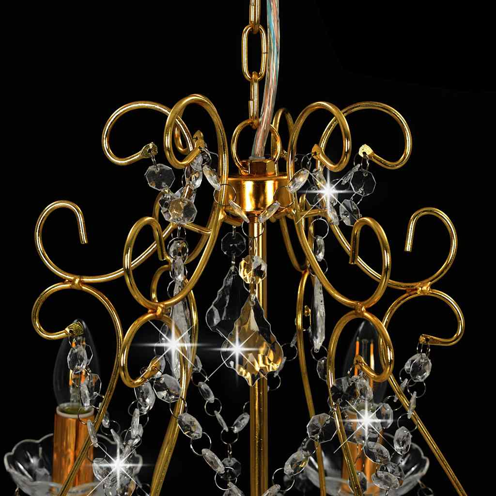 Chandelier | Golden, transparent | Metal, Acrylic | Medium