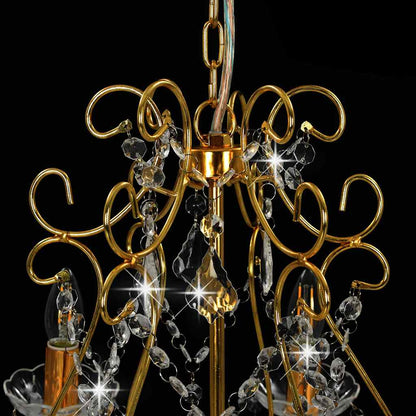Chandelier | Golden, transparent | Metal, Acrylic | Medium